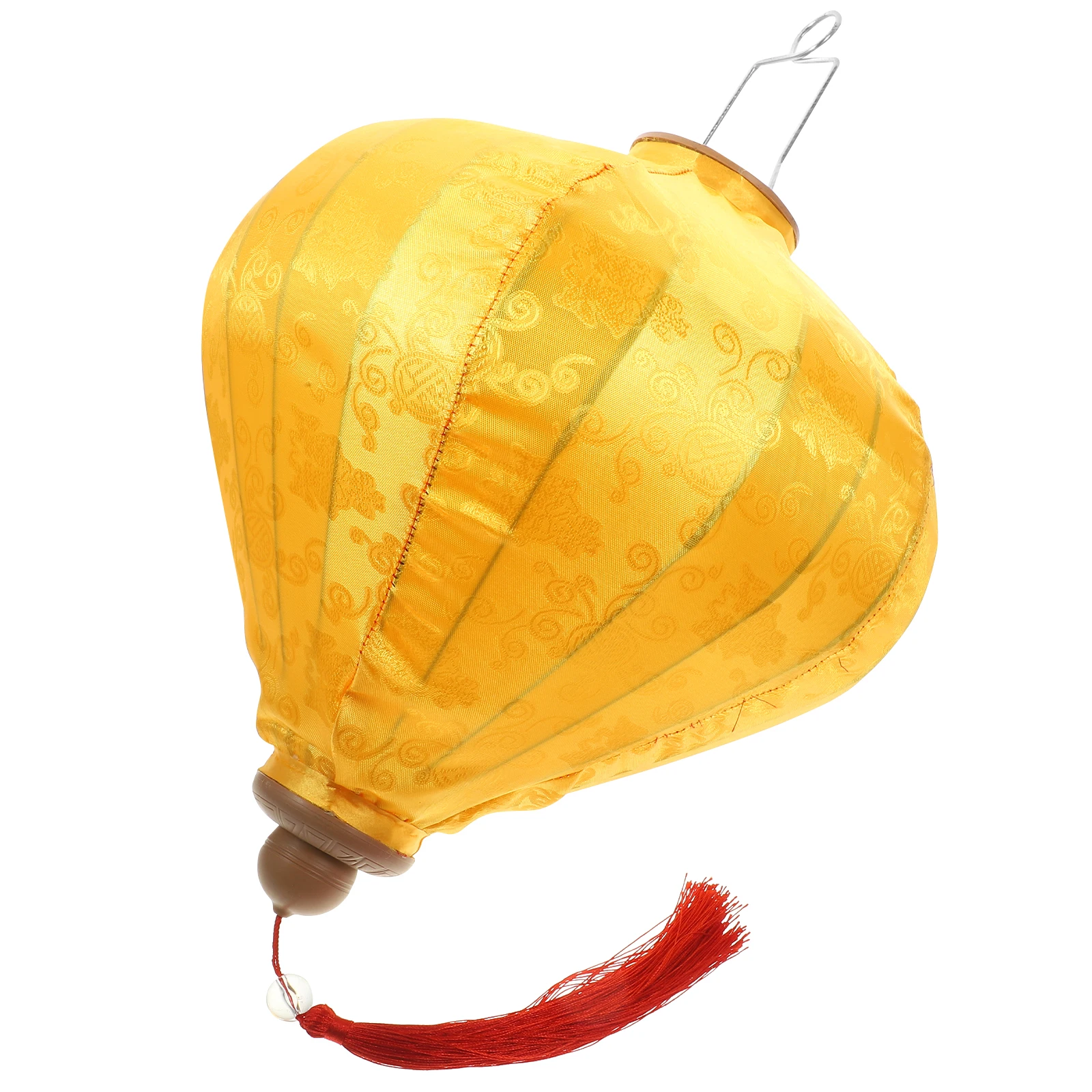 

1PC Diamond 12 Lanterns Decorative Outdoor Inch Yellow Vietnamese Lantern Solar Light Outdoor Hanging Decor Festive