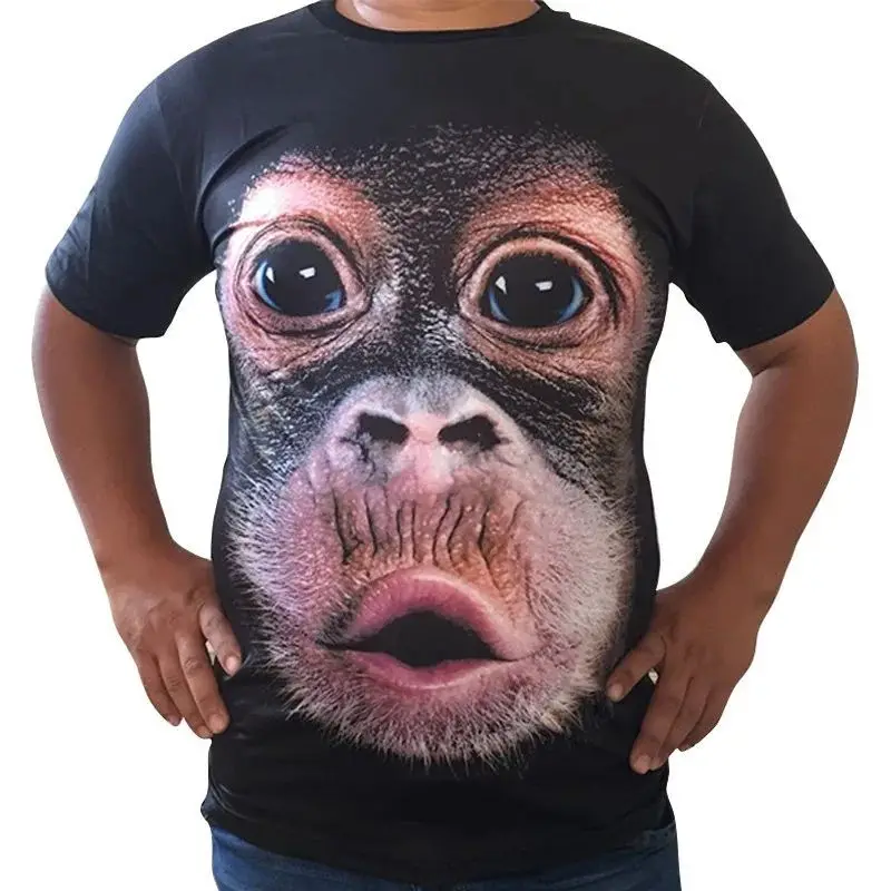 

New Men's 3D Orangutan Printing T-Shirt Top Summer Casual Short Sleeve Men's Fun and Funny Clothing Large Size Crew Neck T-Shirt