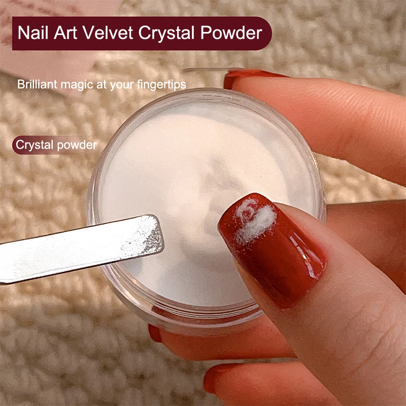 1Box Fuzzy Flocking Velvet Nail Glitter Powder Winter DIY Nail Art Dust Glitters Nail Art Pigment Powder UV Gel