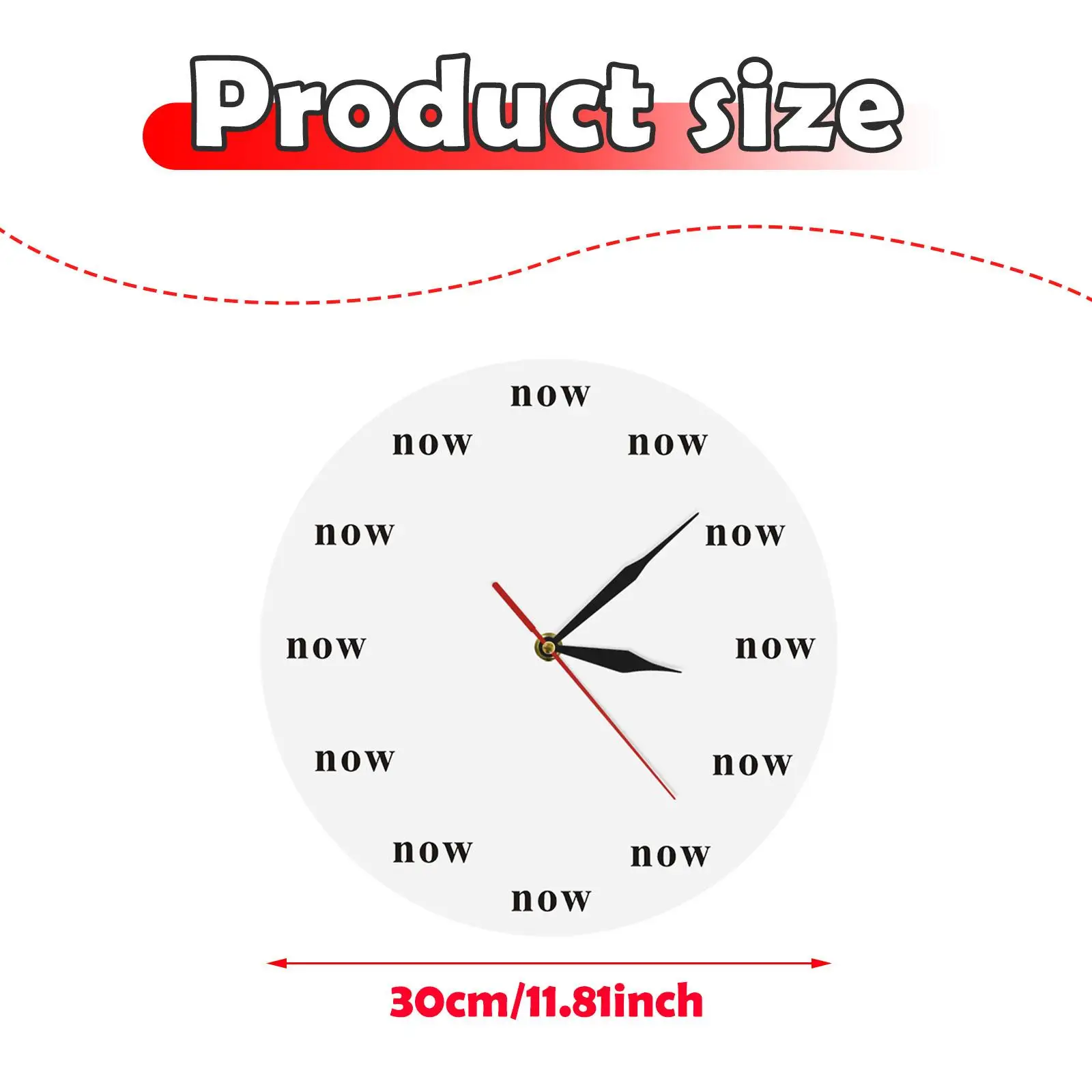 the Time Is Now Motivational Acrylic Wall Clock Quiet Sweep Decorative Home Ornament for Mindfulness