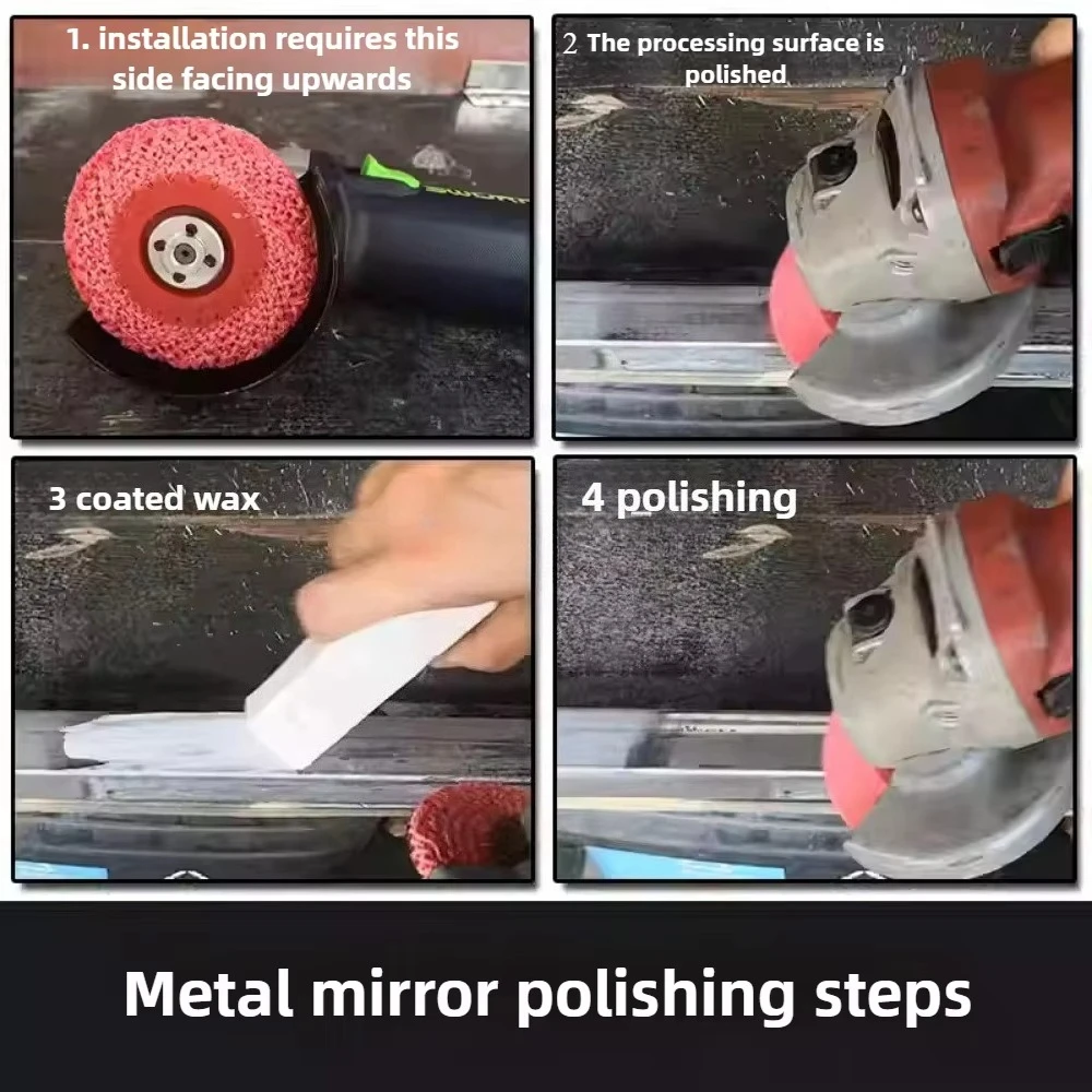 4 "16Mm Roda Pemoles Cakram Penutup Nilon Merah Pelat Putar Logam Penggiling Sudut Inti Plastik Roda Gerinda Alat Pengamplasan Sudut