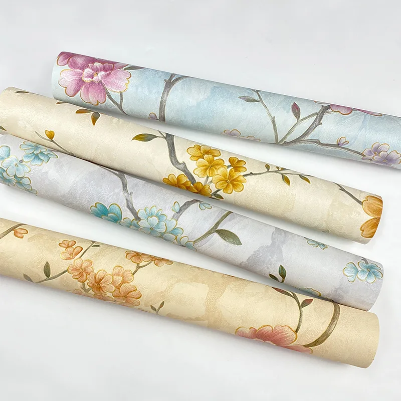 3D American Country Style Vine Flower Wallpaper for Living Room Bedroom Sofa Backdrop PVC Waterproof High End Wall Decor