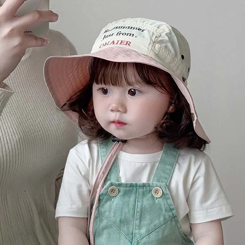 

Корейская летняя панама-ведро в конфетных цветах, удобная, тонкая, с мягкой вышивкой букв, быстросохнущая, для детей