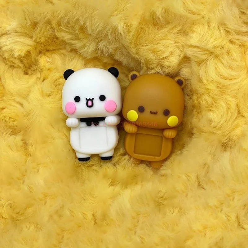 2 Pcs New Panda Bubu And Yier Toy Doll Cute Cartoon Panda Bear Doll Mobile Phone Display Screen Decorative Doll Couple Gifts