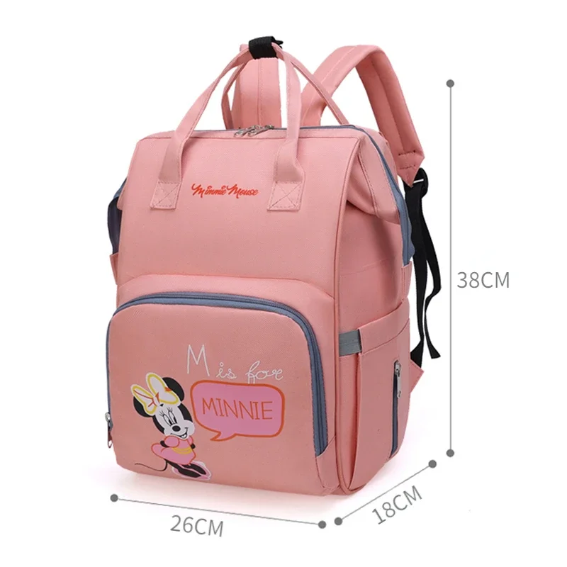 Disney Minnie Mickey Design saco de fraldas, Mochila mãe impermeável, Multifuncional maternidade viagem, Saco carrinho de grande capacidade