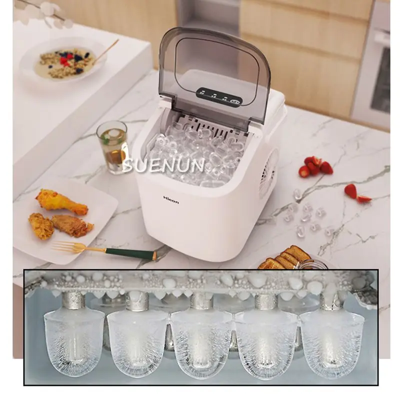 Ice maker commercial 15KG household small dormitory students intelligent mini automatic round ice making machine