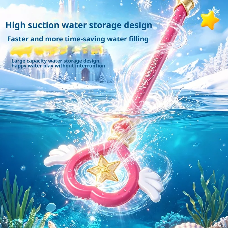New Model High-Capacity Magic Princess Stick Pull-Out Water Gun for High-Beauty Girls Summer Toy