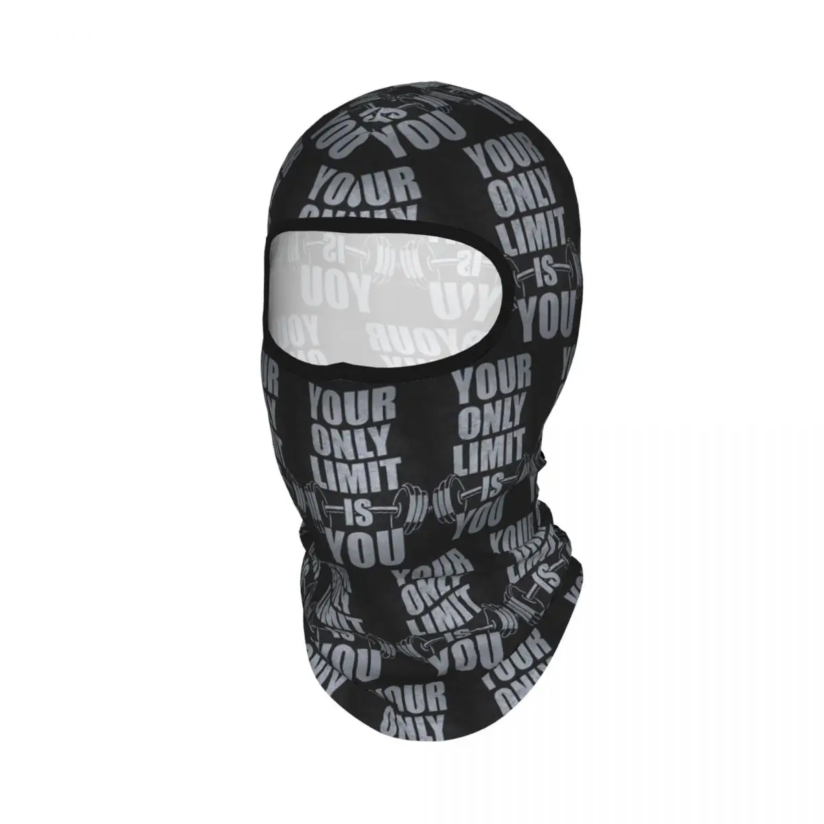 Gym Sport Bodybuilding Workout Motivational Quote Breathable Thin Balaclava Full Face Mask Sun Protection Neck Gaiter