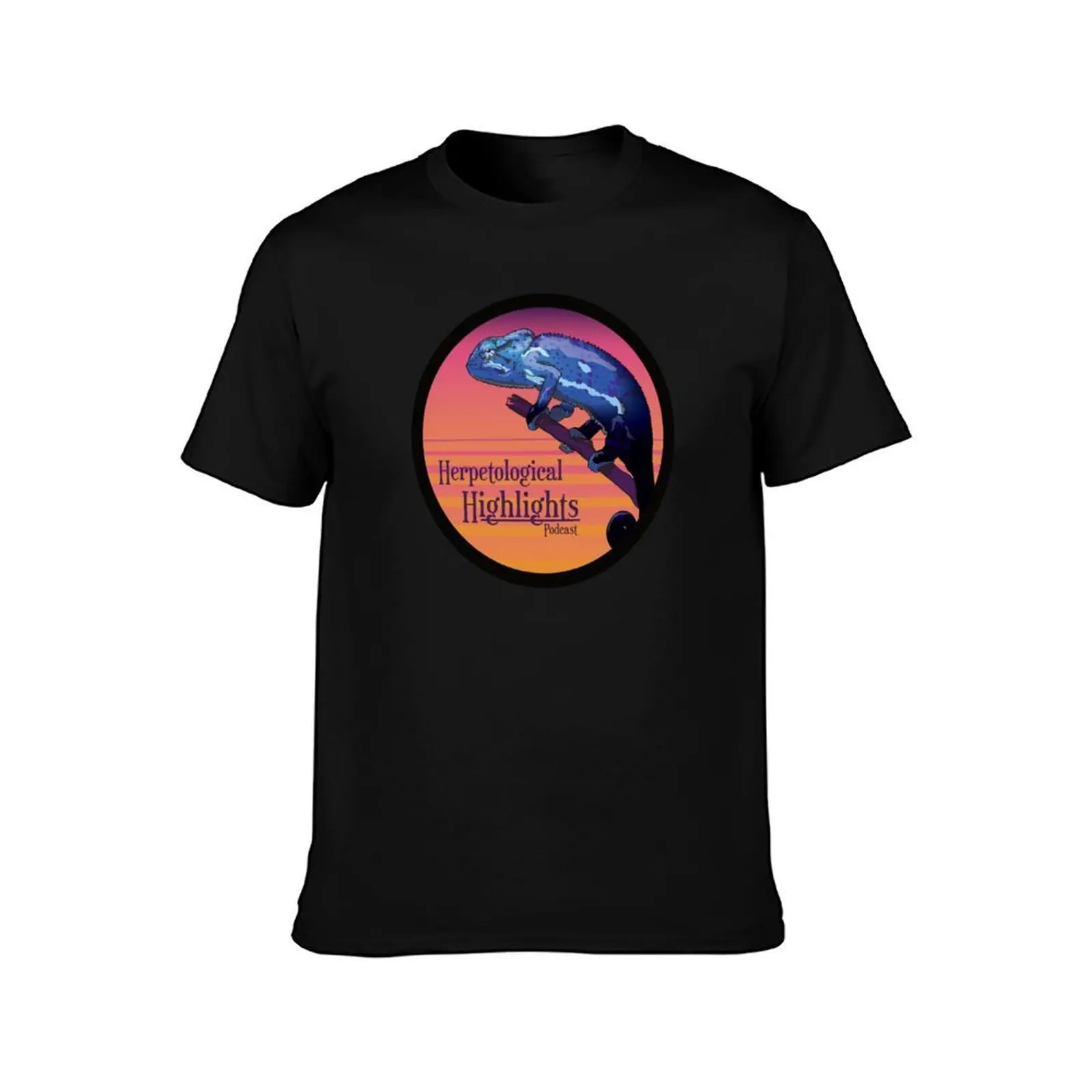 Flap-necked chameleon - Chamaeleo dilepis Orange T-Shirt, Summer Casual Cotton Tee, Oversized Streetwear Tops, Unisex Men Women