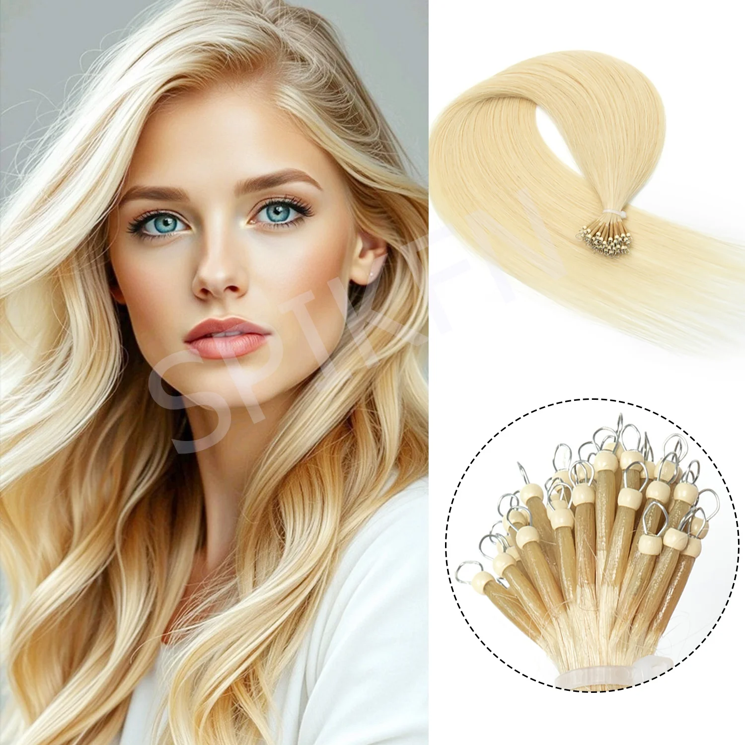 

50Pcs 30G/Pack Microlink Real Human Hair Micro Link Micro Bead Fusion Tip Hair Extensions Brown black Blonde Hair Extensions Wig