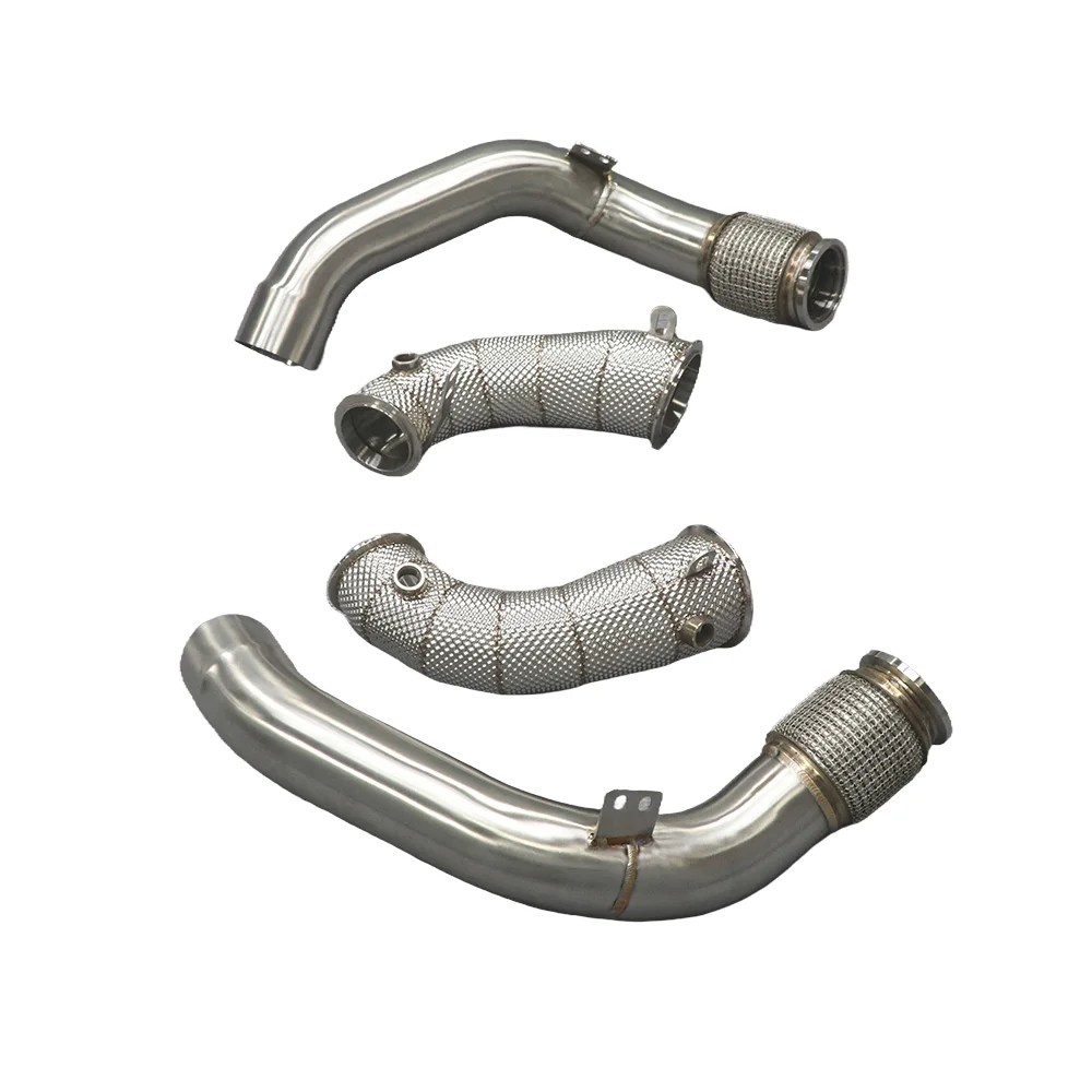 M5 F90 304 Stainless Steel 2018-2021 M5 S63 4.4T Exhaust Straight Header Downpipe for Bmw F90 Heat Shield Exhaust Downpipe