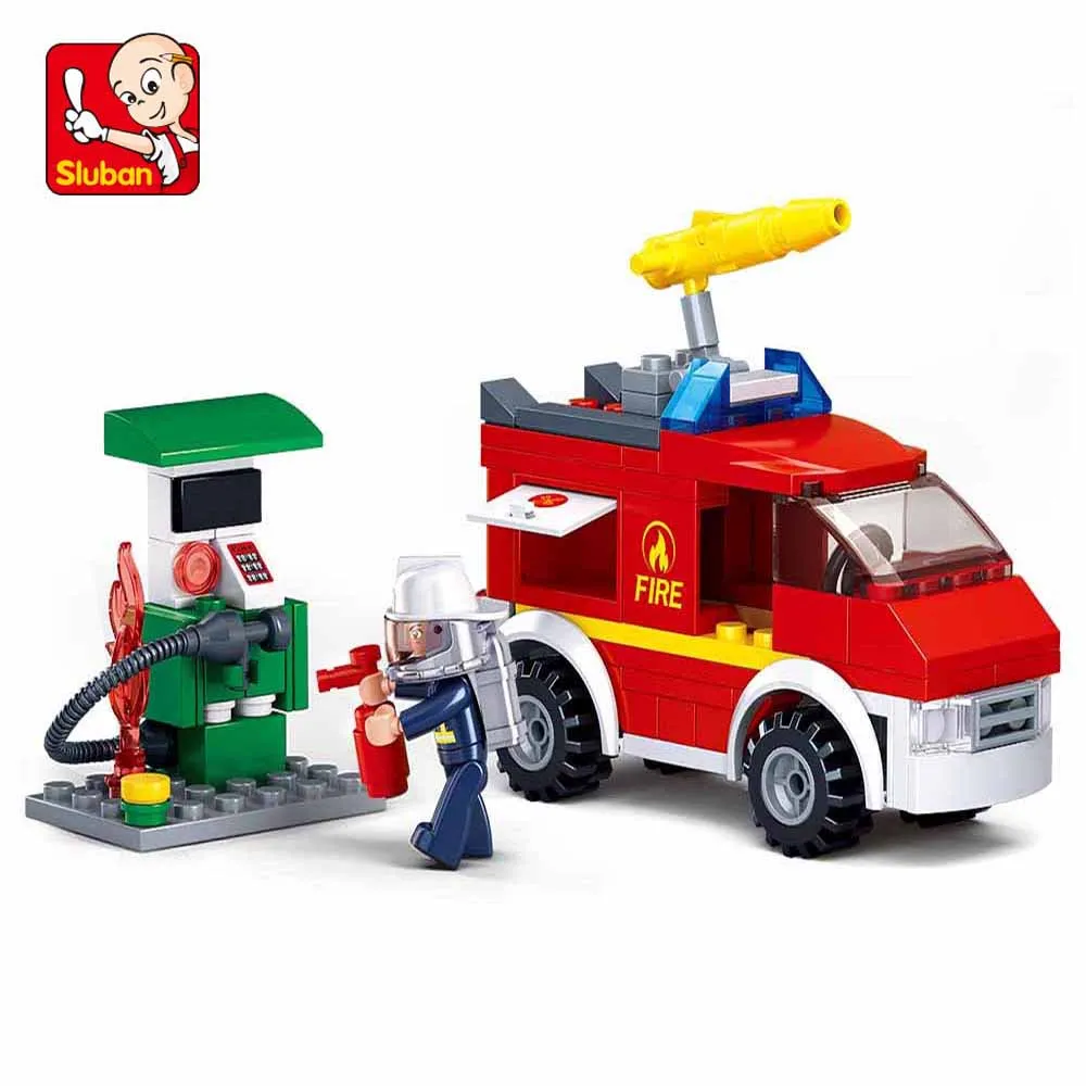 

Sluban Building Block Toys Fire Control B0623 Emergency Fire Truck 136PCS Bricks Fighting Car Compatbile With Leading Brands