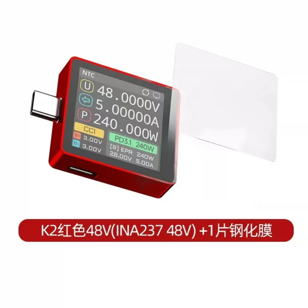 WITRN K2 USB Tester Color Screen Voltage Current Meter PD3.1 Fast Charge Protocol Trigger Detector 140W 28VEPR For Mobile Phone