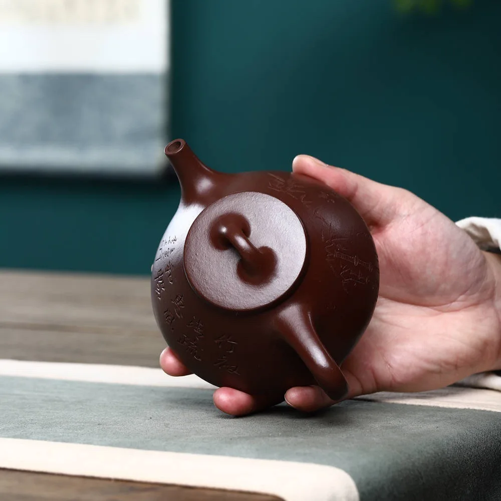 Ziyi Stone Yixing Set Collectible Tea Utensil Teapot Hand-Carved By Famous Artisans Made From Original Ore Old Purple Clay