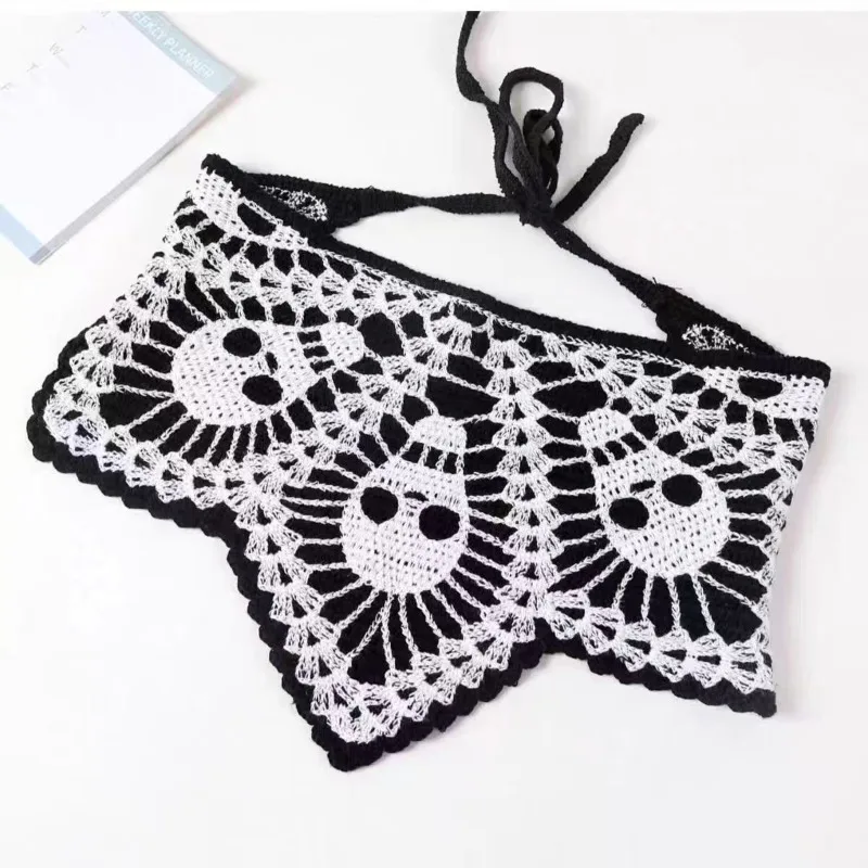 New Halloween Headscarf Knitted Triangle Scarf Creative Hair Accessories Internet Celebrities  Headscarf Hollow Headband Women