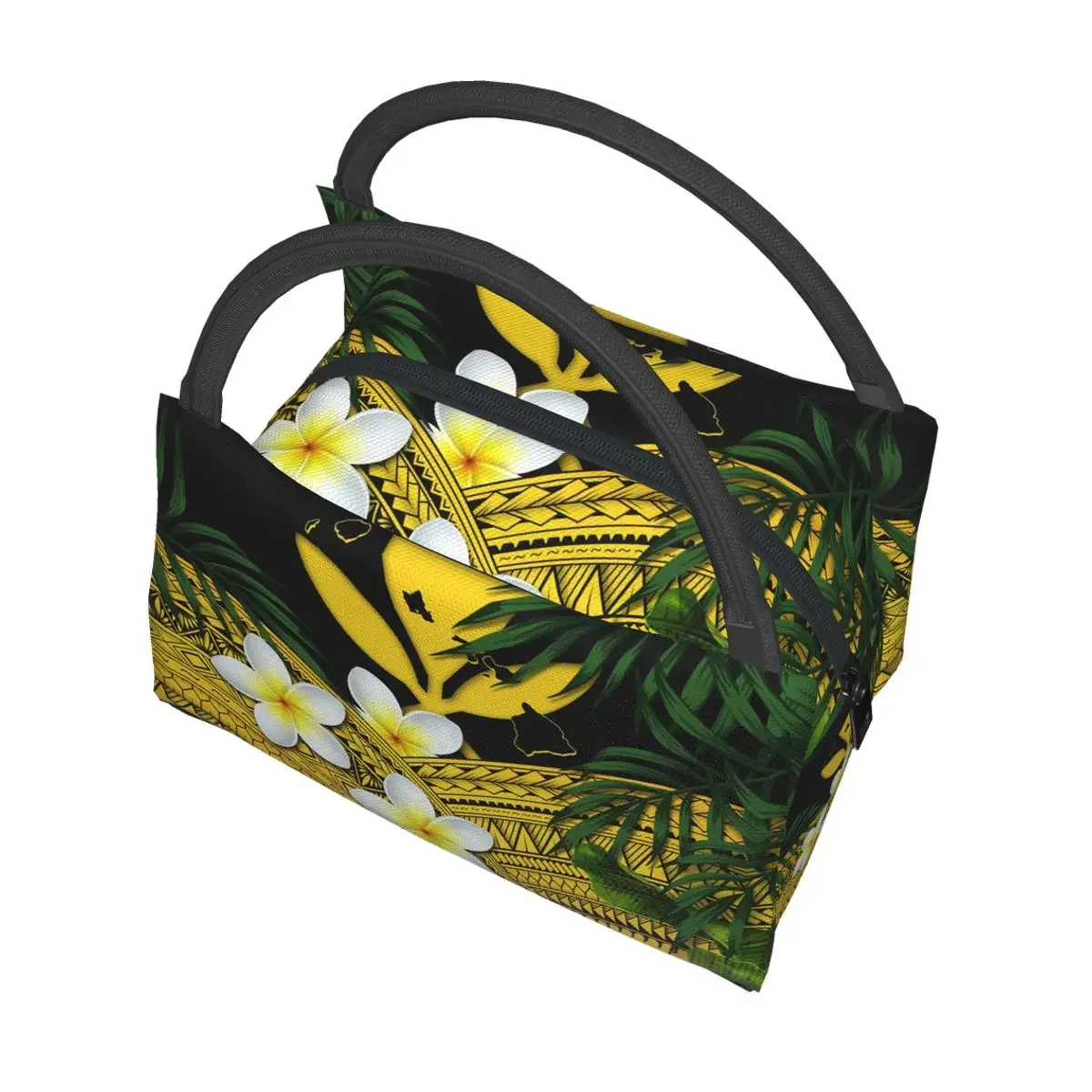 NOISYDESIGNS Lunch Bags for Women Hawaiian Flower With Polynesian Printing Portable Insulated Handbags Thermal Food Picnic Bag