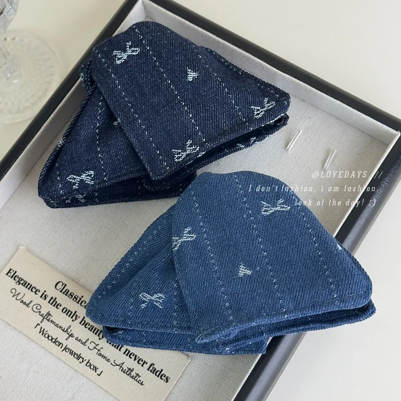 

Hair Claw Denim Triangular Bow Voluminous for Thick Hair Updo Back Head Summer Women Durable Lightweight Comfortable