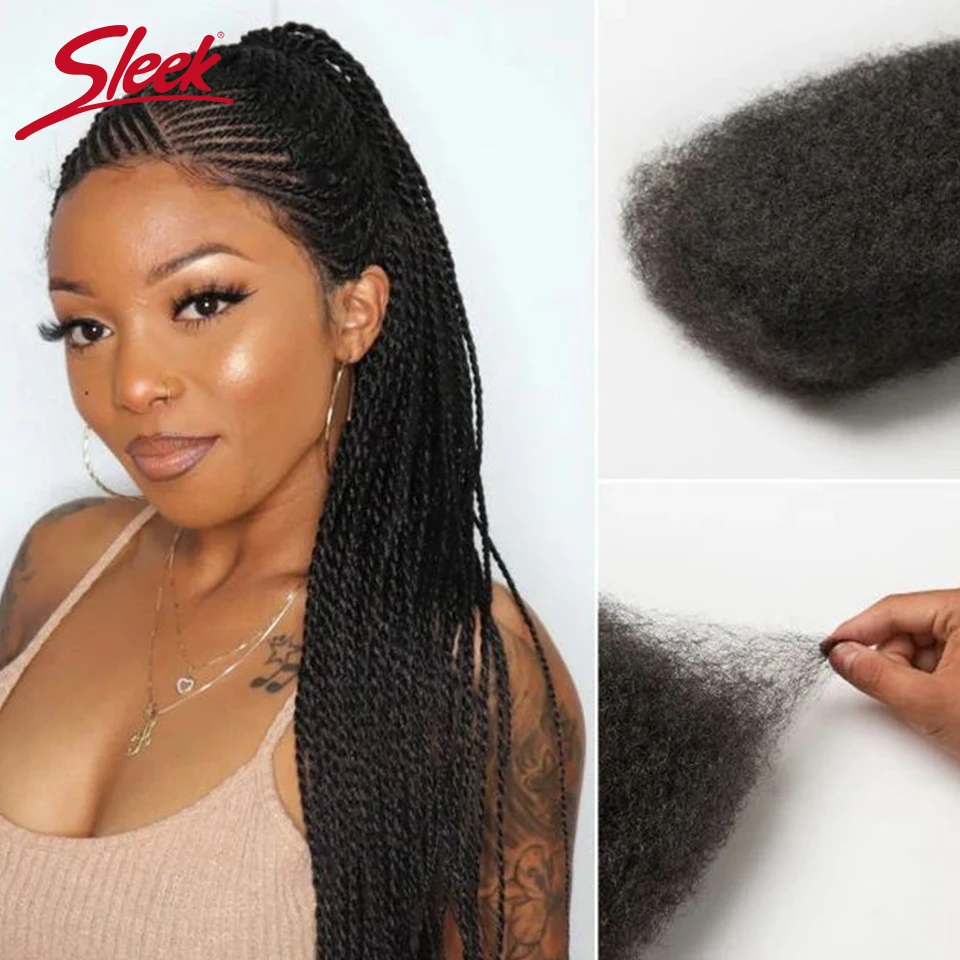 Afro Kinky Bulk Human Hair For Braiding Sleek Twist Peruvian QVR Remy Bulk Hair For Dreadlock Natural Color African Braids Hair