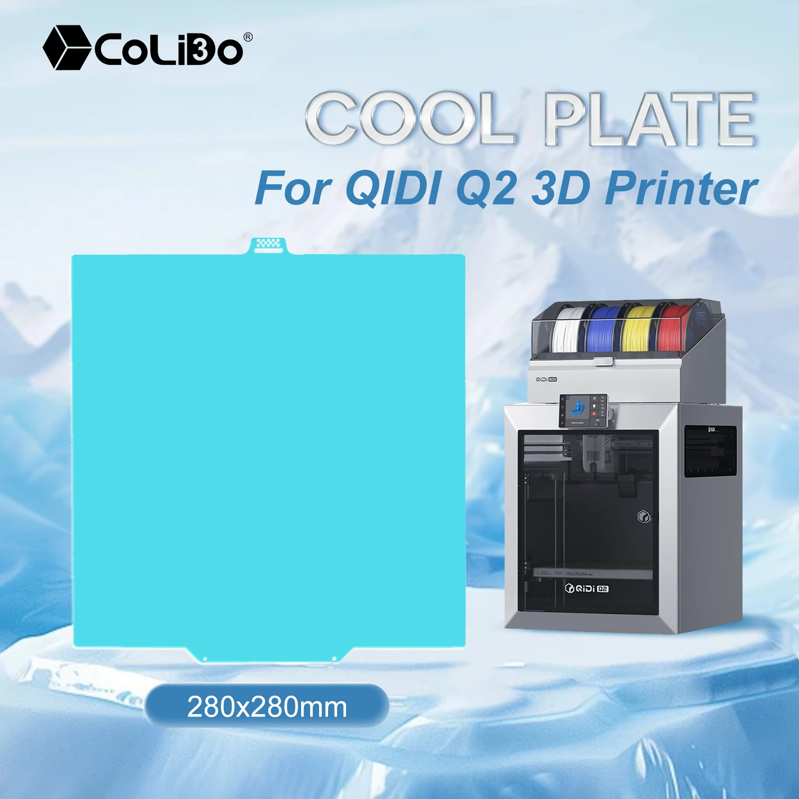Cold Plate For QIDI Q2 Spring Steel Sheet 280*280mm Double Sided Printing Heatbed for QIDI Q2 3D Printer Accessories