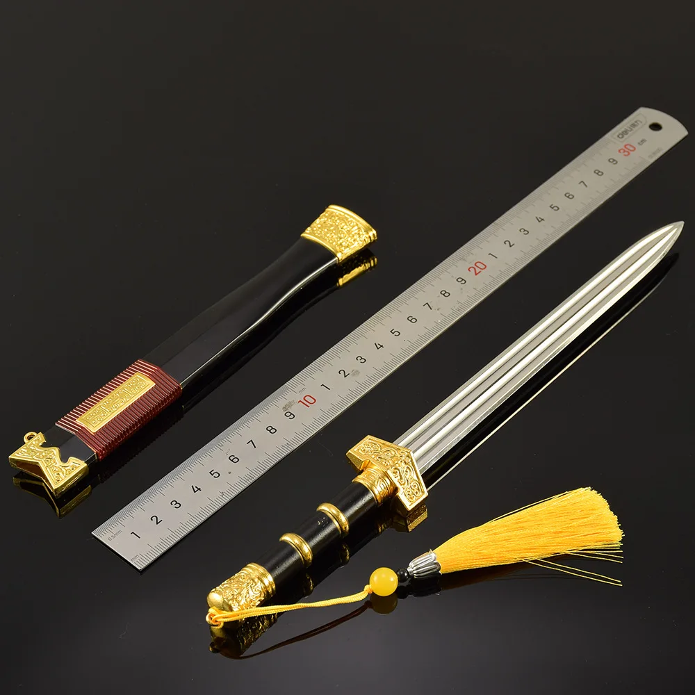 Épée à roseaux de Chiang 30cm/11,81 pouces, avec gaine, armes froides de chine ancienne, épée de nivellement, modèles d'artisanat en métal, ornements de bureau