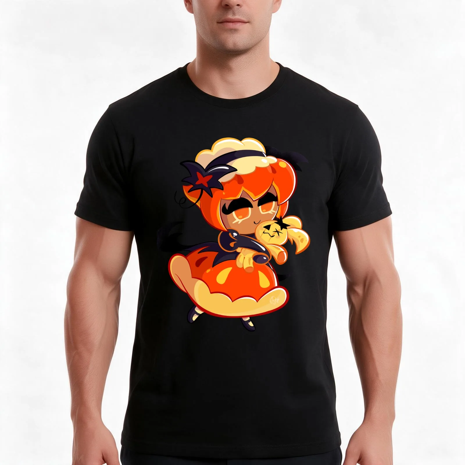 Pumpkin Pie Cookie - Cookie Run Kingdom T-Shirt, Summer Casual Cotton Tee, Oversized Streetwear Tops, Vintage Graphic Print