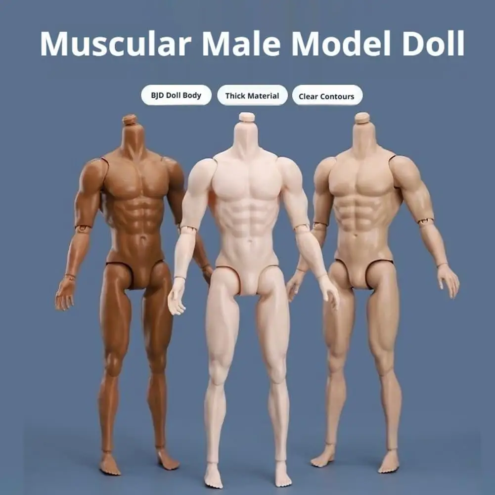 30cm Moveable Jointed Body White/Normal/Tan 1/6 BJD Boy Body Strong Man Multi-Joints Male Model Normal Skin Boyfriend Mannequin