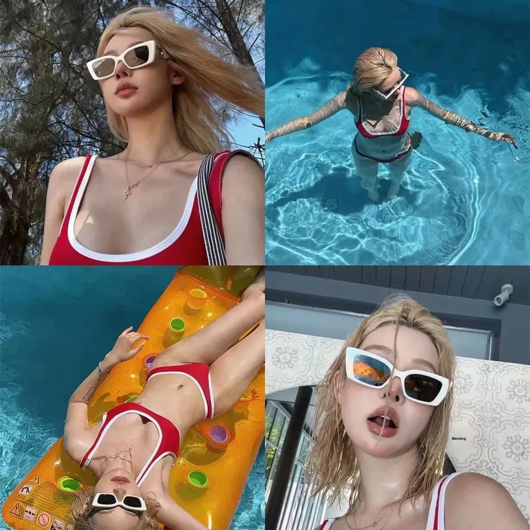 

Sexy Small Chest Women's Bikini Swimsuit Two-Piece Thermal Spring Bathing Suit Simple Korean Style Swimming Costume