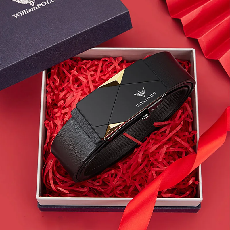 Ceinture en cuir haut de gamme pour hommes, ceinture à boucle automatique haut de gamme pour hommes, ceinture décontractée à la mode pour hommes