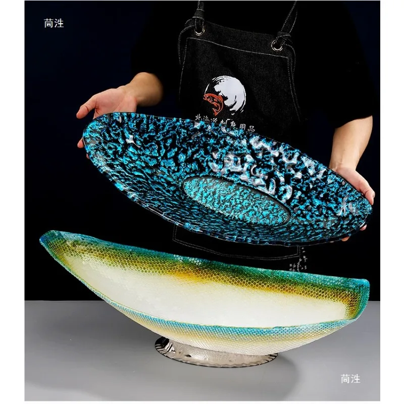 

Тарелка для сашими с сухим льдом: рыбное сашими, морепродукты, сельдь, набор для сервировки морепродуктов для отелей, посуда для стола