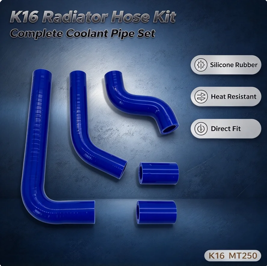 Motorcycle Silicone Radiator Hose Kit for KEWS K16 MT250 CBS300 NC250 NC300S NC450 High Temp Coolant Pipes