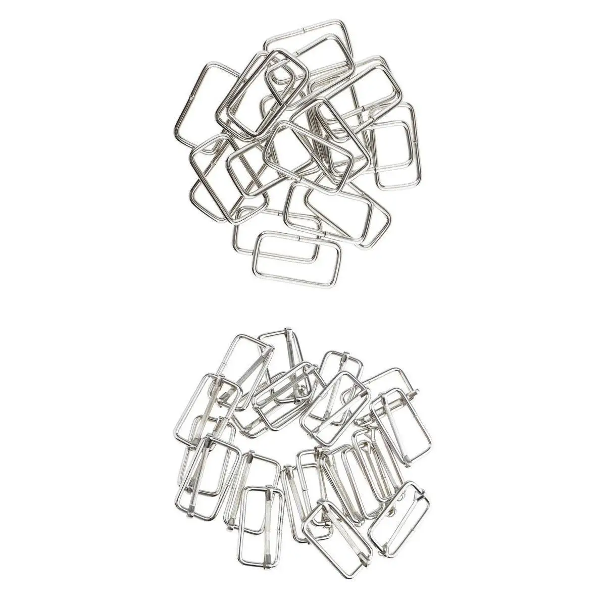 Leather Craft Square Metal Buckle Webbing Ring Bag Accessories for Purse Making and DIY Sewing Projects