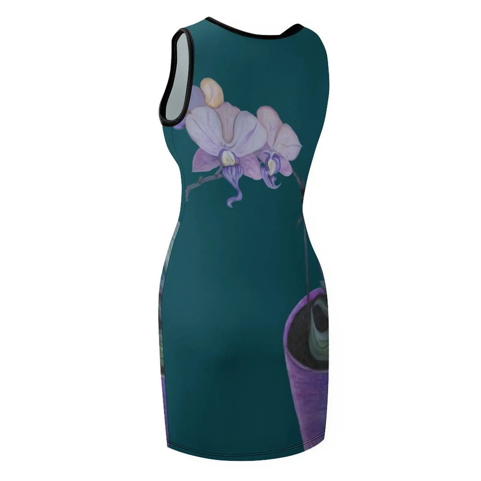 Abito estivo senza maniche con orchidea, abito estivo da donna, abito da compleanno 2025, abiti da donna per il ballo di fine anno