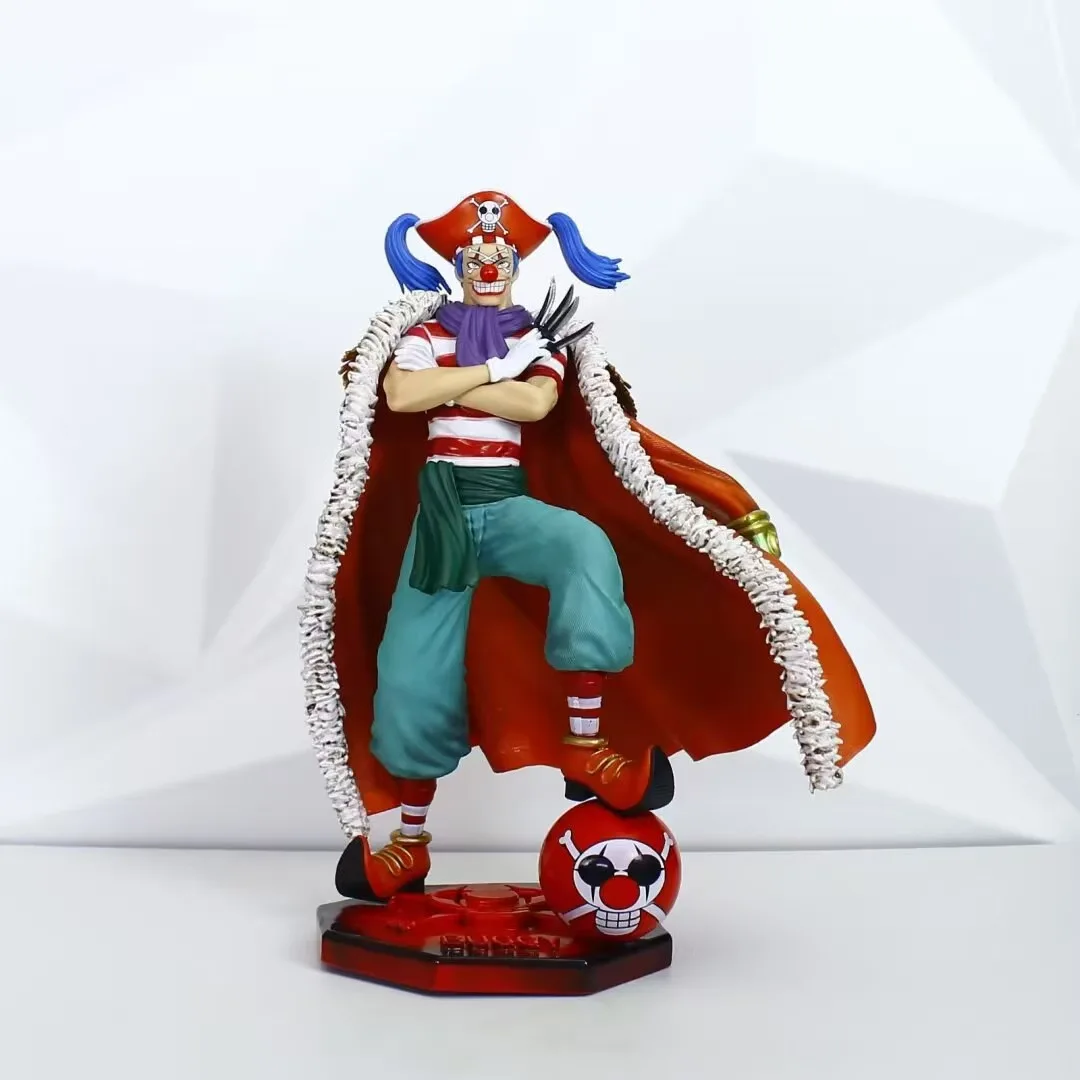 

25cm Anime One Piece Great Man The Four Emperors Clown Buggy GK Doll Action Figure Model Statue Toys Gift