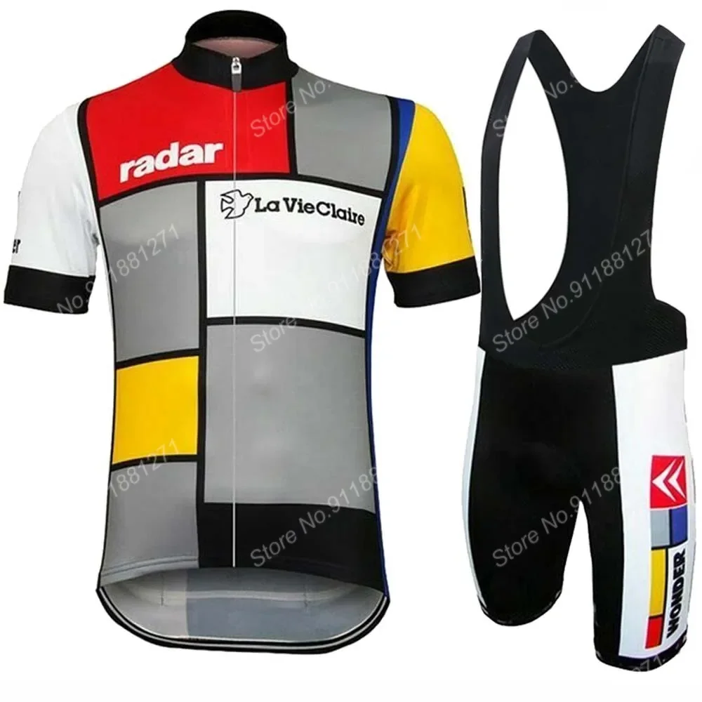 Suit Retro La Vie Claire 2022 Cycling Jersey Set Mens Summer Clothing Road Bike Shirts Bicycle Bib Shorts MTB Wear Ropa Ciclismo