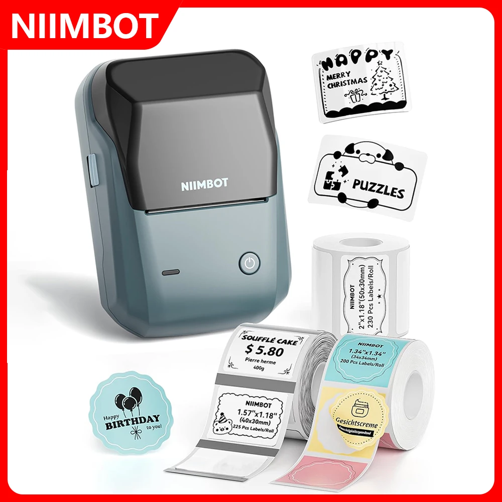 NIIMBOT B1 2Inch Portable Thermal Printer Wireless Adhesive Sticker Labeling Machine Color Paper Supports Mobile Phone and PC