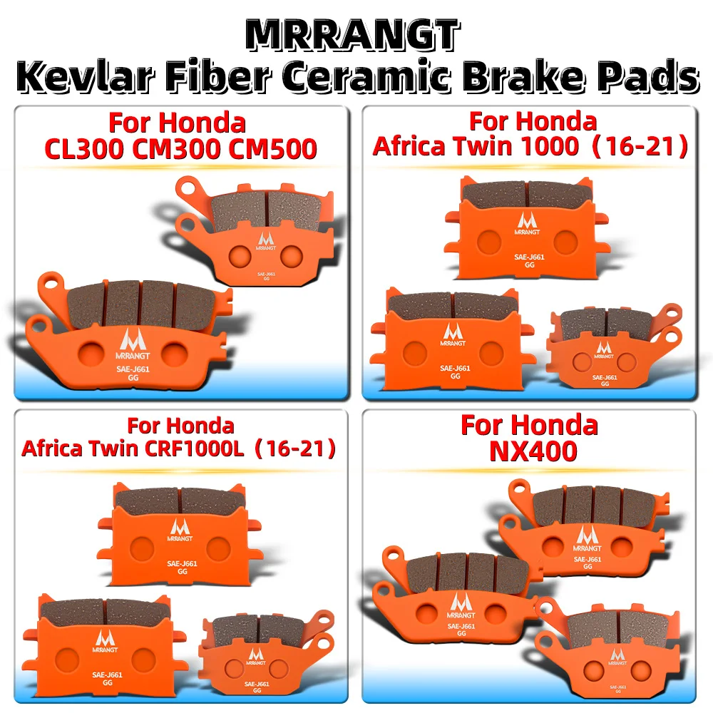 MRRANGT Ceramic brake pad set For Honda CL300 Rebel CM300 CM500 NX400 Africa Twin 1000 CRF1000L