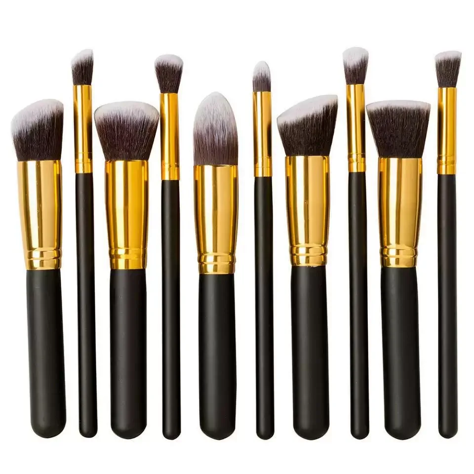 PREMIUM 10-teiliges KABUKI-Pinsel-Set. Erleben Sie eine Make-up-Anwendung in Salonqualität mit dieser kompletten Pinselsammlung und verfügt über