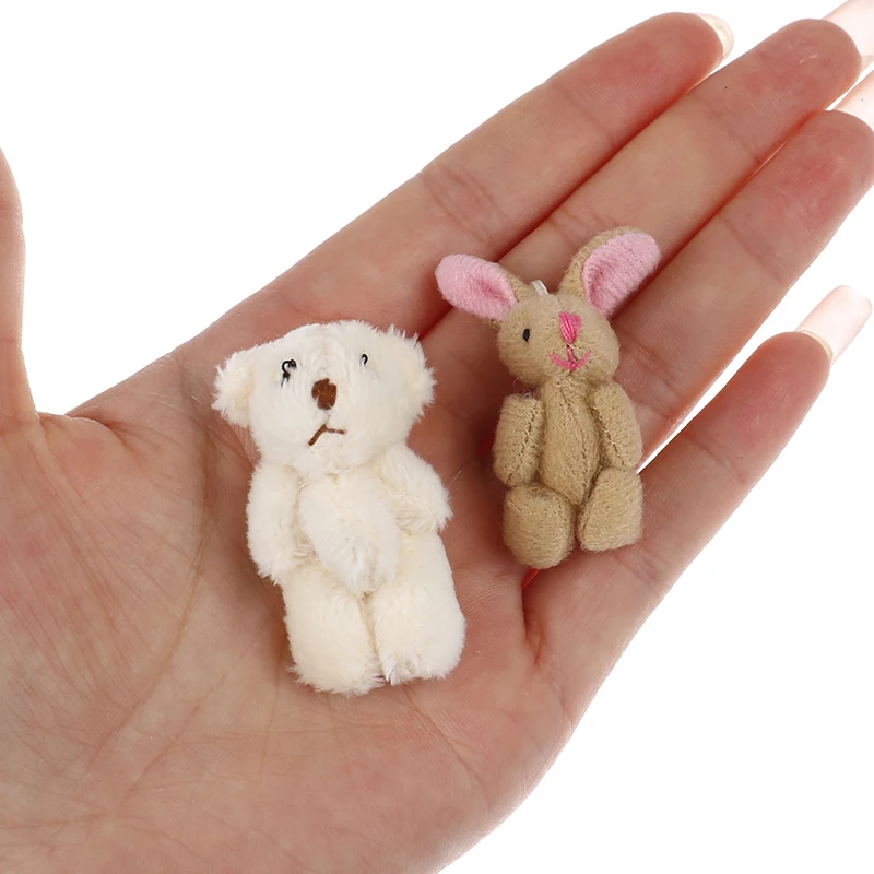 1Pcs 1/12 Dollhouse Miniature Cute Bear Rabbit Model Decor Accessories Toys