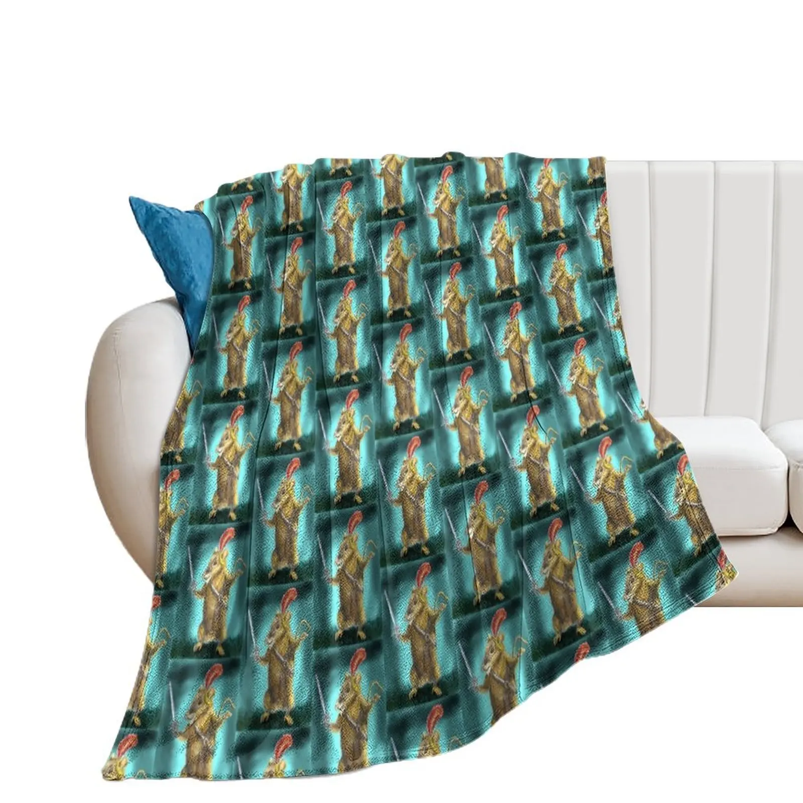 

Reepicheep from The Chonicles of Narnia Throw Blanket Multi-Purpose Plaid on the sofa Blankets