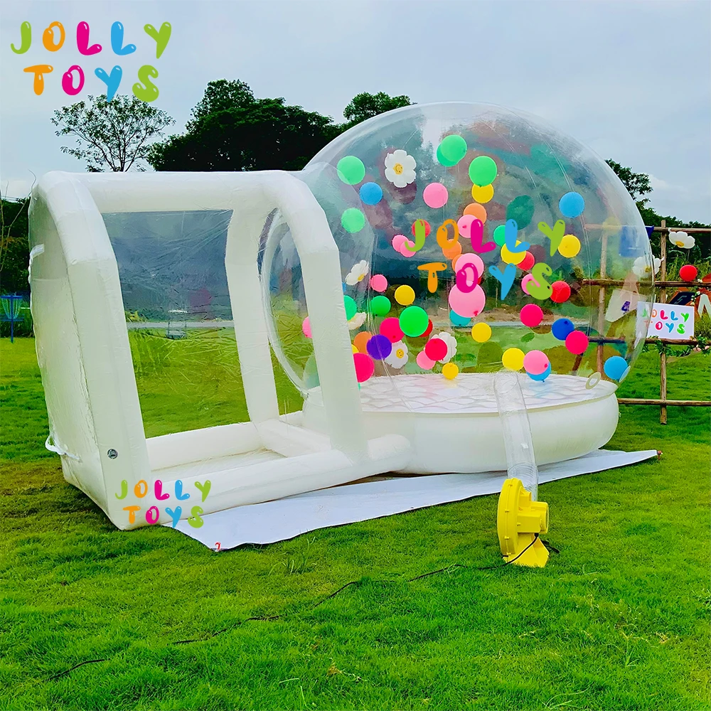 JOLLY TOYS Casa gonfiabile per bolle di palloncini con trampolino e cupola trasparente in materiale PVC spedizione gratuita con ventilatore