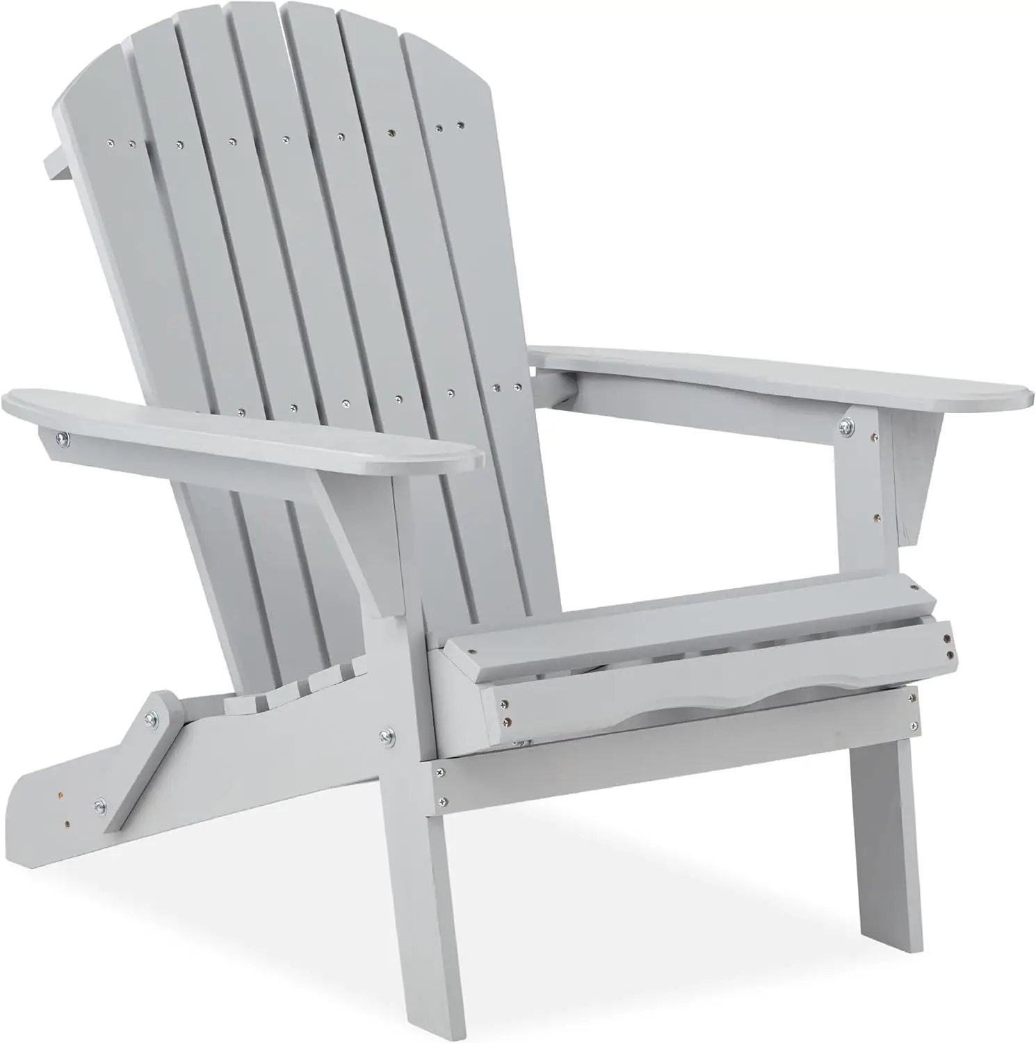 Best Choice Products Folding Adirondack Chair Outdoor Wooden Accent Furniture Fire Pit Lounge Chairs for Yard, Garden, Patio w/