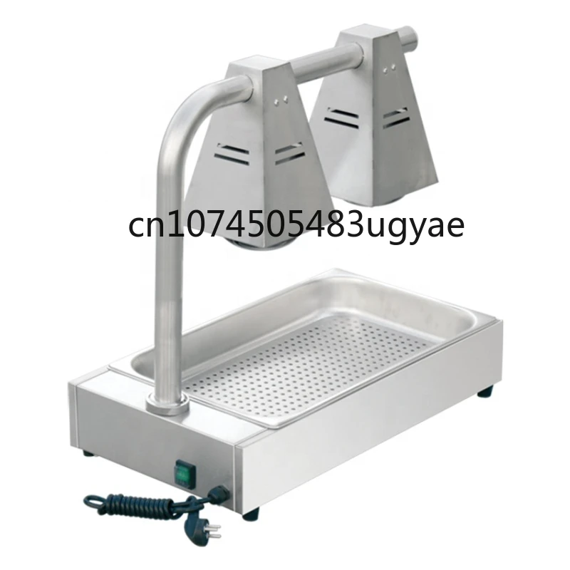 Hotel Kitchen Equipment Stainless Steel Infrared Food Warmer 2 Light Heat Lamp