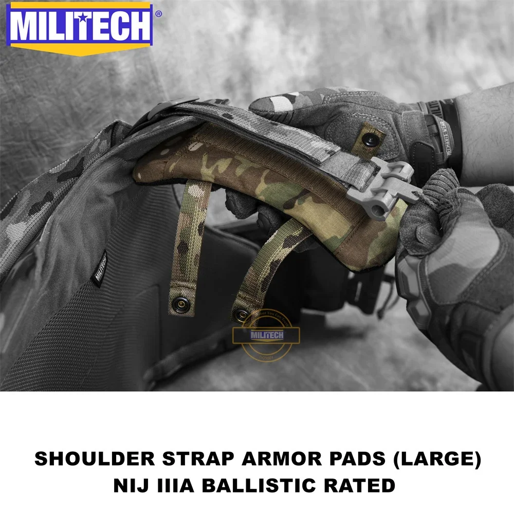 MILITECH Large NIJ Level 3A IIIA 0108.01 Bulletproof Shoulder Strap Armor Pads Modular Ballistic Padding