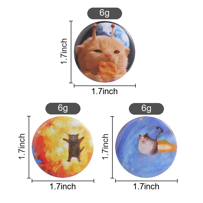 Exploding Cat Meme Button Pin Oil Painting Style for Funny People Backpack Jacket Casual Outfit Accessory