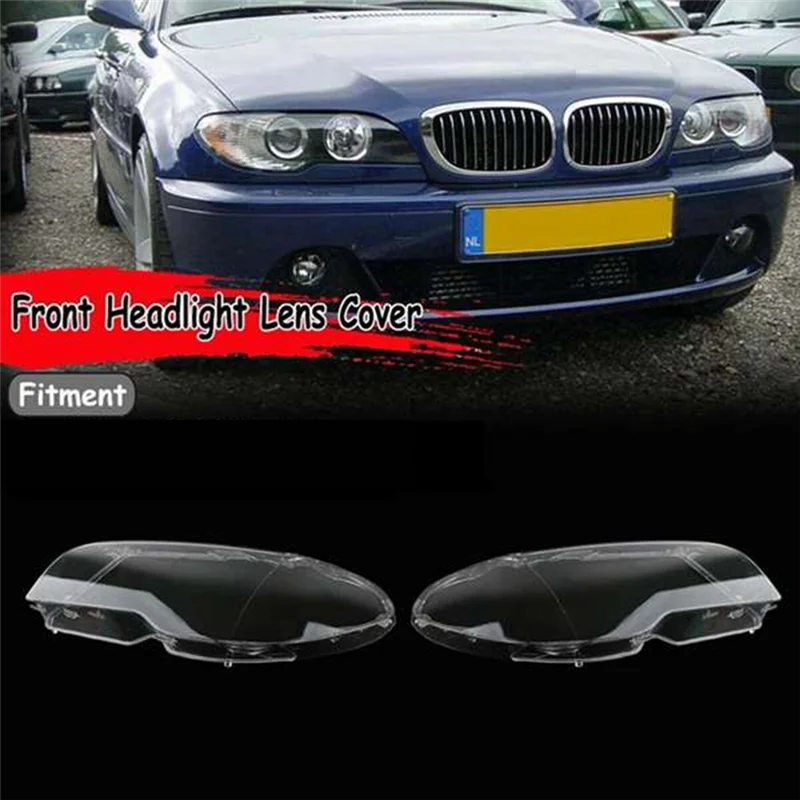 Car Headlight Lens for BMW E46 3 Series 2DR Coupe 2003-2006 Lampshade Glass Lampcover Caps Shell Lamp Case