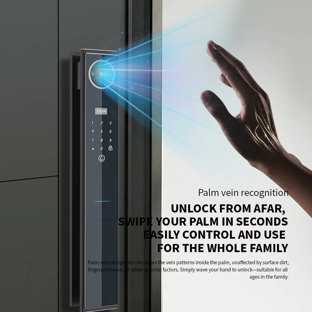 منتج جديد V81C قفل باب ذكي ثلاثي الأبعاد للتعرف على الوجه Siri Voice Security كاميرا خارجية Google Home مع اتصال داخلي عبر الفيديو النشط
