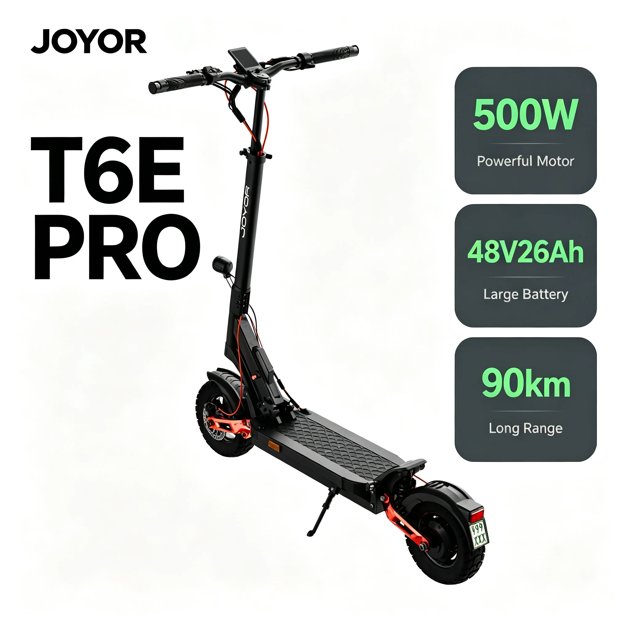 Monopattino Elettrico JOYOR T6E PRO Standard Tedesco Omologato ABE 48V 26Ah 90km 148kg Carico Pneumatici Fuoristrada 10"