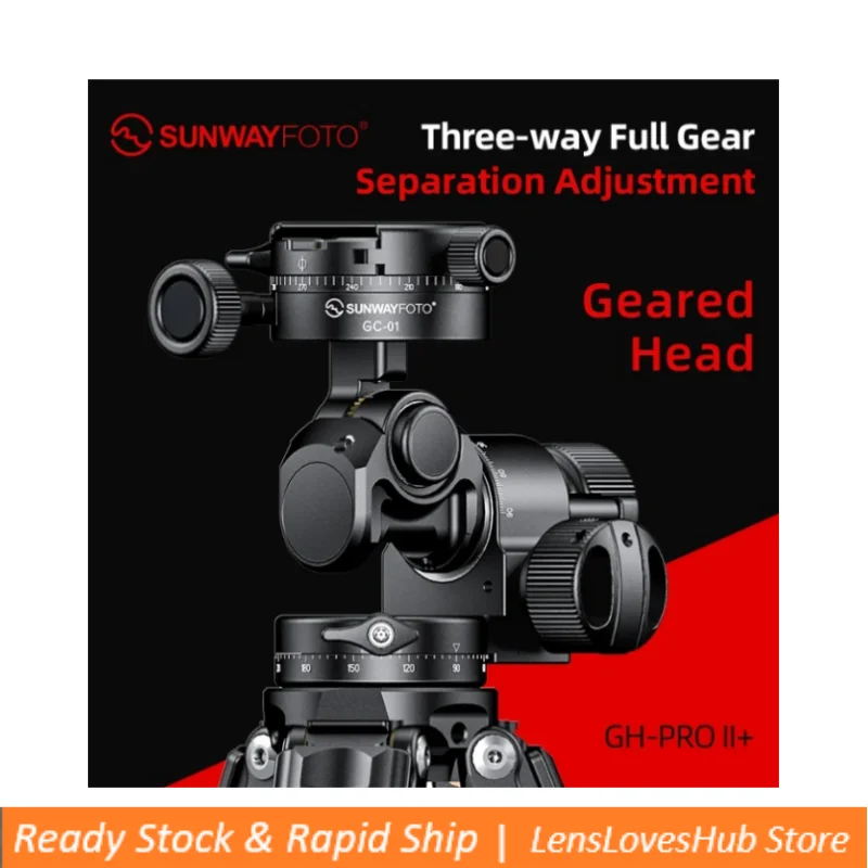 

SUNWAYFOTO GH-PROII+ Geared Head 3D Independent Adjustment Comes with Geared Panning Clamp GC-01