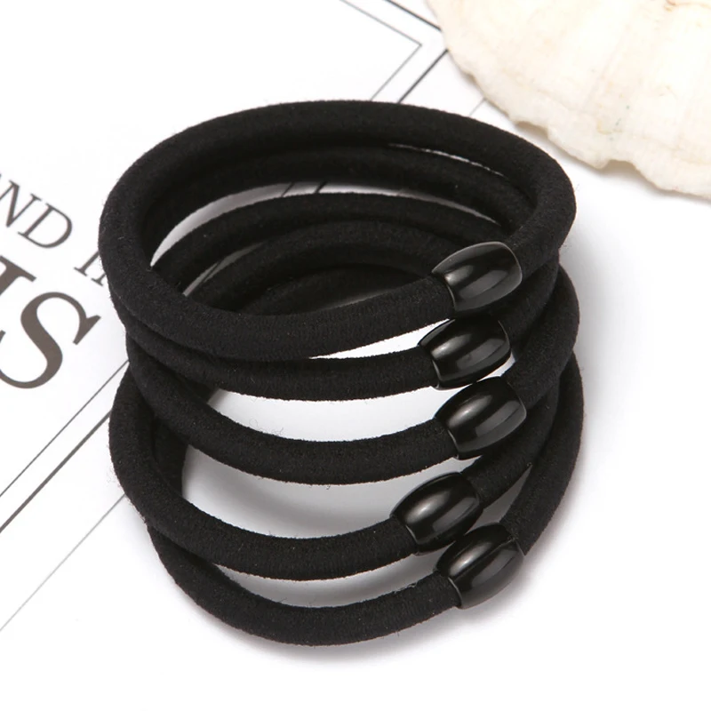 10Pcs Black Elastic Hair Bands for Women Girls Rubber Ties Ponytail Holder Scrunchies Kids Hair Accessories резинки для волос
