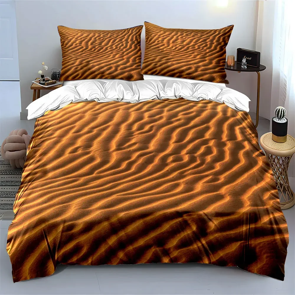 Desert Sand-themed print Three-Piece Set Multiple sizes kid's and adults' bedroom Exquisite 3PC bedding set, gift
